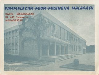 Vintage Qsl Card Radio Malagasy Madagascar,  1973