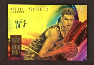 Michael Porter Jr.  2018 - 19 Court Kings Fresh Paint Rc Rookie Auto 169/199