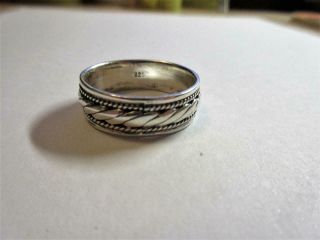 Vintage Solid Silver Celtic Design Wedding,  Band Ring - 6.  1g