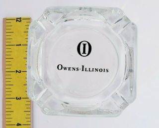Vintage Owens Illinois Advertising Glass Ashtray