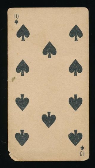 1888 N233 Kinney Bros Tobacco Tranparent Playing Cards (52) - Ten (10) Of Spades