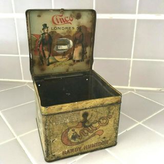 Vintage Cinco Tin Handy Humidor Cigars Tobacco Otto Eisenlohr & Bros