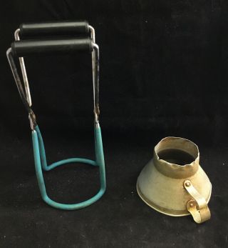 Vintage Canning Supplies.  Small Funnel & Can Lifter.  S46