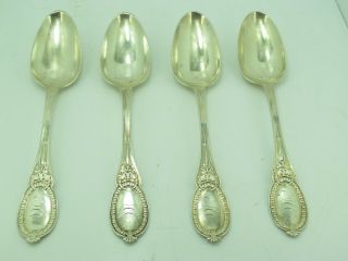 Set Of 4 Large Antique Sterling Silver Tiffany & Co Table Spoons