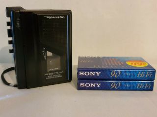 Vintage Realistic Radio Shack Compact Cassette Recorder Minisette - 20