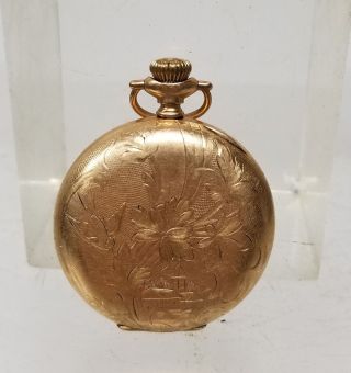 Antique Vintage Gold Filled Plated Pocket Watch Case Only Signed