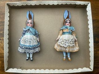 2 Antique Porcelain Dolls In The O.  K.  - Gebrüder Kühnlenz