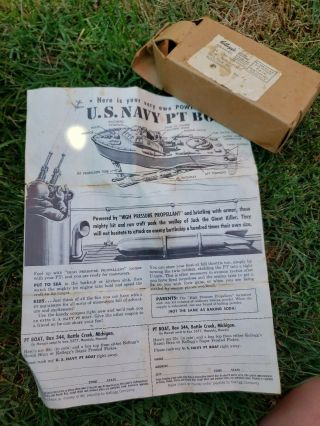 Vintage 1950 ' s Kellogg ' s Navy PT Boat Cereal Premium with Mailing Box 2