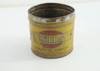 Vintage Tobacco Tin Fine Cut W D & H O Wills Fine Cut Cigarette Tobacco Can M40
