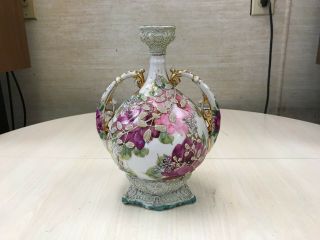 Antique Royal Moriye Nippon Vase Hand Painted Roses Moriage Quality
