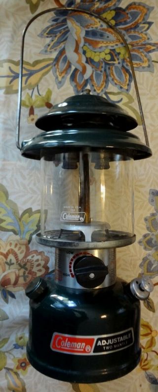Vintage Coleman Adjustable Gas Lantern - Two Mantle - 288a700 1991