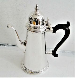 Fine Tall English Sterling Silver Covered Coffee Pot L.  P.  London 1976