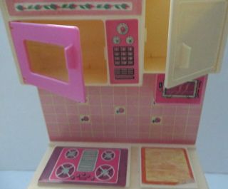 Vintage 1987 Mattel Barbie Doll Sweet Roses Kitchen Stove Set 2