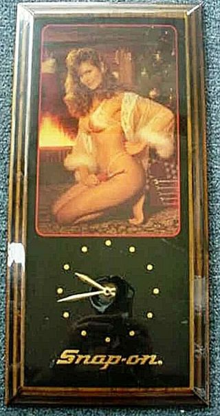 Vintage Snap - On Christmas Pinup Clock 80 