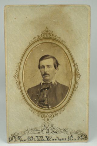 Antique Cdv Photo Of Identified Civil War Soldier 3rd Missouri Cavalry Vtg.