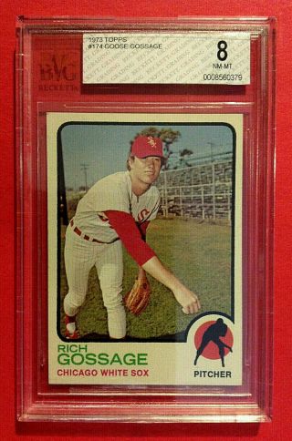 1973 Topps Rich " Goose " Gossage H.  O.  F.  (rc) Rookie - Bvg 8 Nm - Mt (centered)