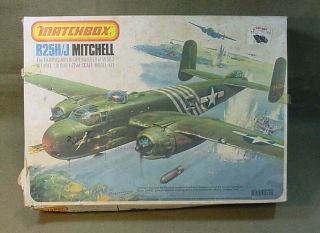 Vintage Matchbox B25h/j Mitchell Bomber 1/72 Scale Model Plastic Airplane Kit