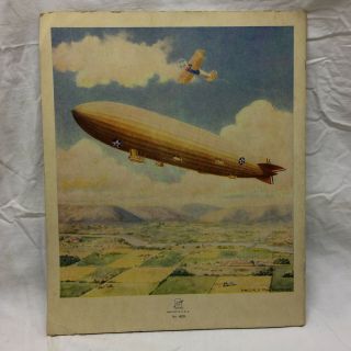 Vtg 1927 Book Over Land And Sea Picture Book Ships Airplanes Zeppelin