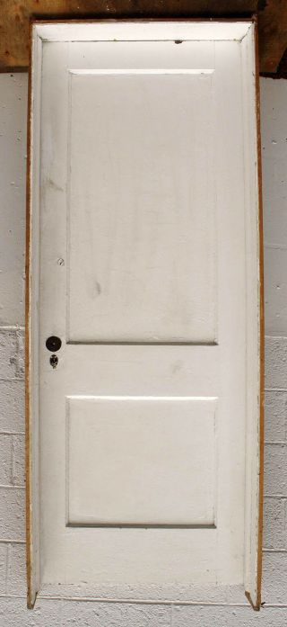2 Avail Pre - Hung 30 " X80 " Antique Vintage Interior Wood Wooden Door 2 Panel Frame