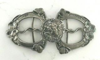 Rare Antique Art Nouveau Solid Sterling Silver Nurses Buckle Fully Hallmarked