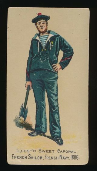 1890 N224 Kinney Bros.  Military Series - Ser M - French Sailor,  French Army 1886