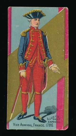 1890 N224 Kinney Bros.  Military Series - Ser D - Vice Admiral (france 1786)