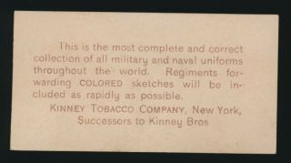 1890 N224 Kinney Bros.  MILITARY SERIES - Ser H - Officer 71st Regt NYSM 2