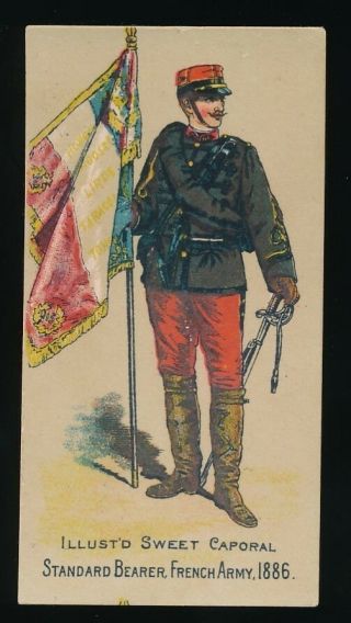 1890 N224 Kinney Bros.  Military Series - Ser M - Standard Bearer,  French Army 1886
