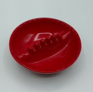 Vintage Ashtray Willert Home Products Melamine Plastic Red Mid Century Round 5”