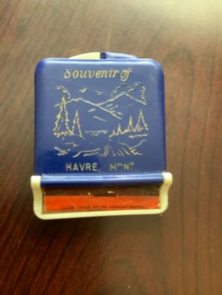 Vintage Souvenir Matchbook Holder “souvenir Of Havre,  Montana”