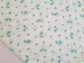 Vintage Dimity Cotton Fabric Floral Print Semi Sheer 3 Yards