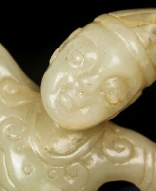 One Fine Chinese Ancient Han Hetian Jade Carving Dancers Decorations 2
