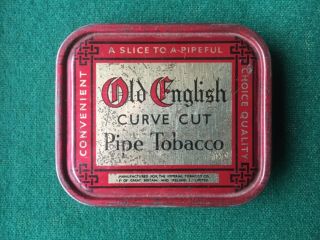 Vintage Old English Curve Cut Pipe Tobacco Tin