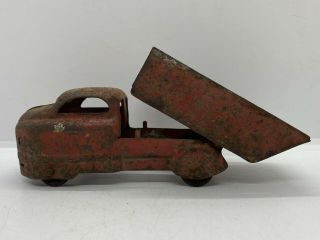 Old Attic Find Vintage 1930’s Prewar Pressed Steel Antique Tin Toy Dump Truck