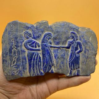 Wonderful Roman Rare Old Lapis Lazuli Stone Tablet Relief