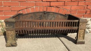 36” Antique Cast Iron Fireplace Grate Log Holder Insert Architectural Salvage