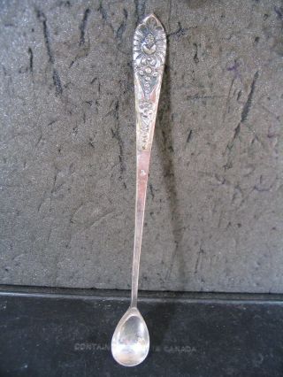 Vintage.  800 Silver Long Handled Spoon Ice Tea 6 3/4 " Unk Pattern No Mono