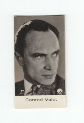 Conrad Veidt Film Star Vintage 1931 Salem Gold Card 77