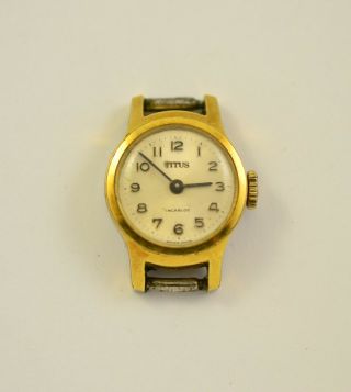 Swiss Made Titus Mechanical Wind Up Gold Plate Vintage Ladies Watch