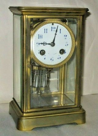 Antique Bailey Banks & Biddle Japy French Crystal Regulator Chime Clock