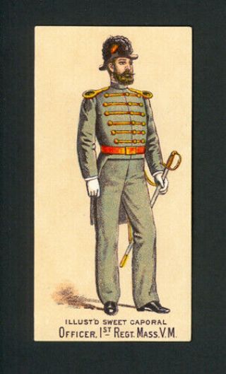 Officer,  1st Regt.  Mass.  V.  M.  1888 N224 Kinney Bros.  Military Series - Nm - Mt