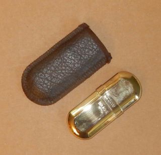 Vintage Marlboro Brass Cigarette Lighter 6 In Leather Pouch