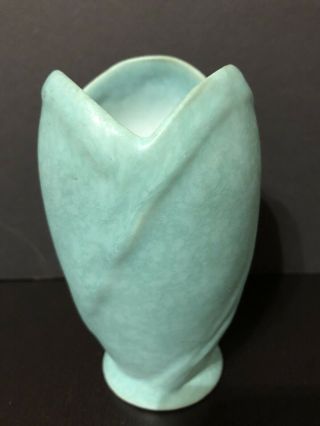 Vintage Blue Green Matte Arts And Crafts Style Weller Pottery Vase