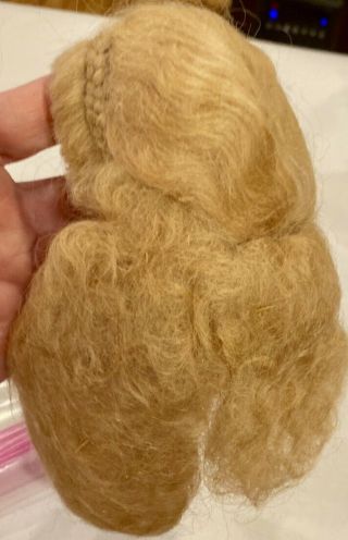 A29 7 - 8 " Blond Mohair Wig For Antique Bisque Doll