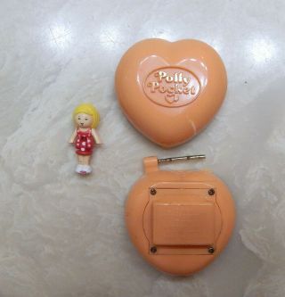 Vintage Polly Pocket Doll Red Polka Dot Dress From Bluebird Heart Watch 1994