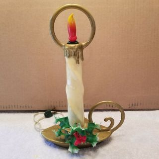 Vintage Christmas Hard Plastic Blow Mold Tabletop Electric Candle 12 "