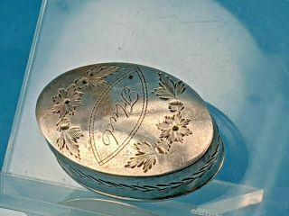 1798 Georgian Silver Oval Pill Box By John Thornton