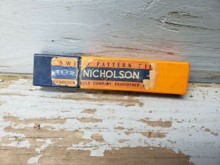 Vintage Nicholson Swiss Pattern File Set With Label