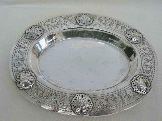 Fine Liberty & Company Arts And Crafts Planished Silver Oval Shaped Dish.