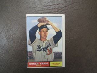 1961 Topps Roger Craig High Number Baseball Card 543 Dodgers Vintage